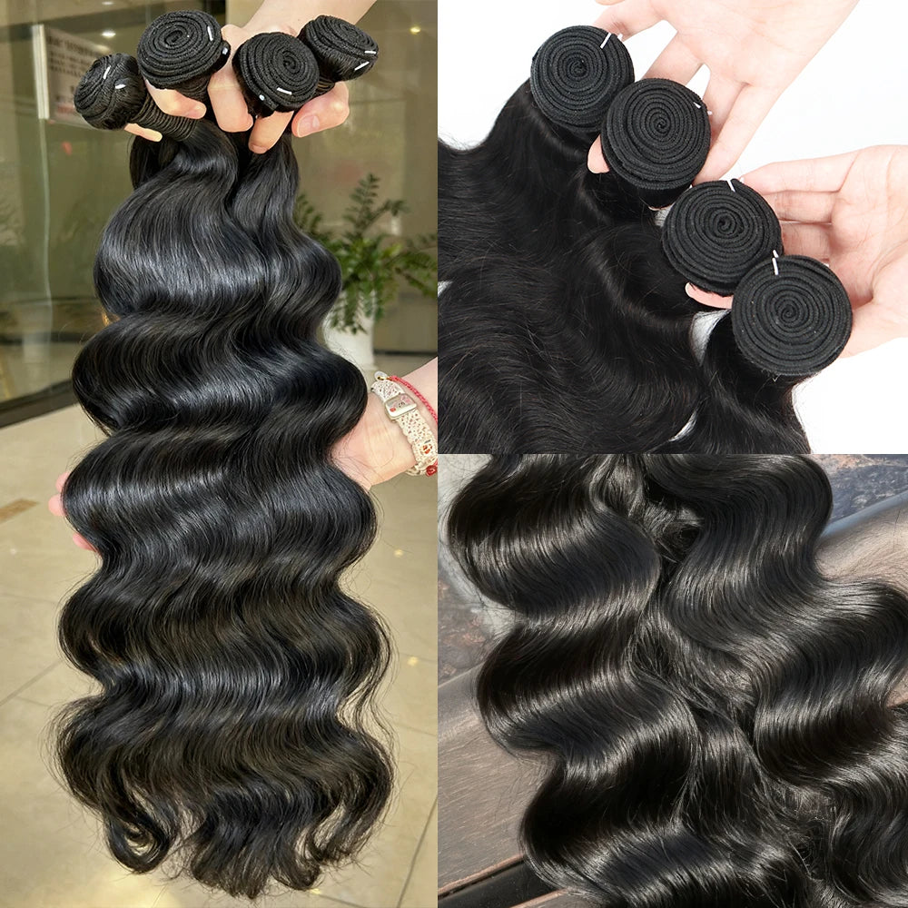 30 40 Inch Body Wave Bundles Human Hair Brazilian Weave 100% Human Hair Quality 3 4 Pcs Raw Remy Human Hair Extensions Bundles