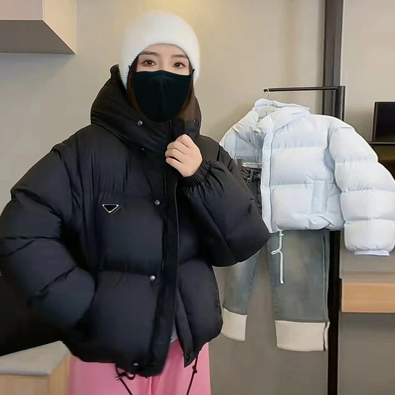 Autumn and Winter New Women's Down Jacket Detachable Double-sleeved Hooded Jacket 2024 New Wave Loose Leisure Women's Parka Coat