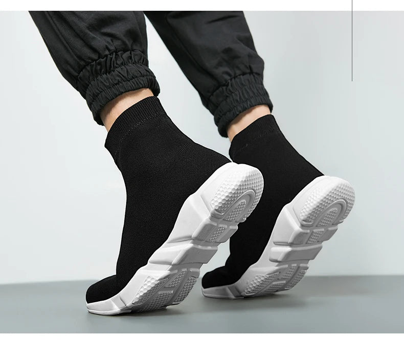 2025 Black High Top Sneakers Men Women Classic Designer knit Men's Casual Sneakers Fashion Comfy Slip-on Women's Sports Shoes