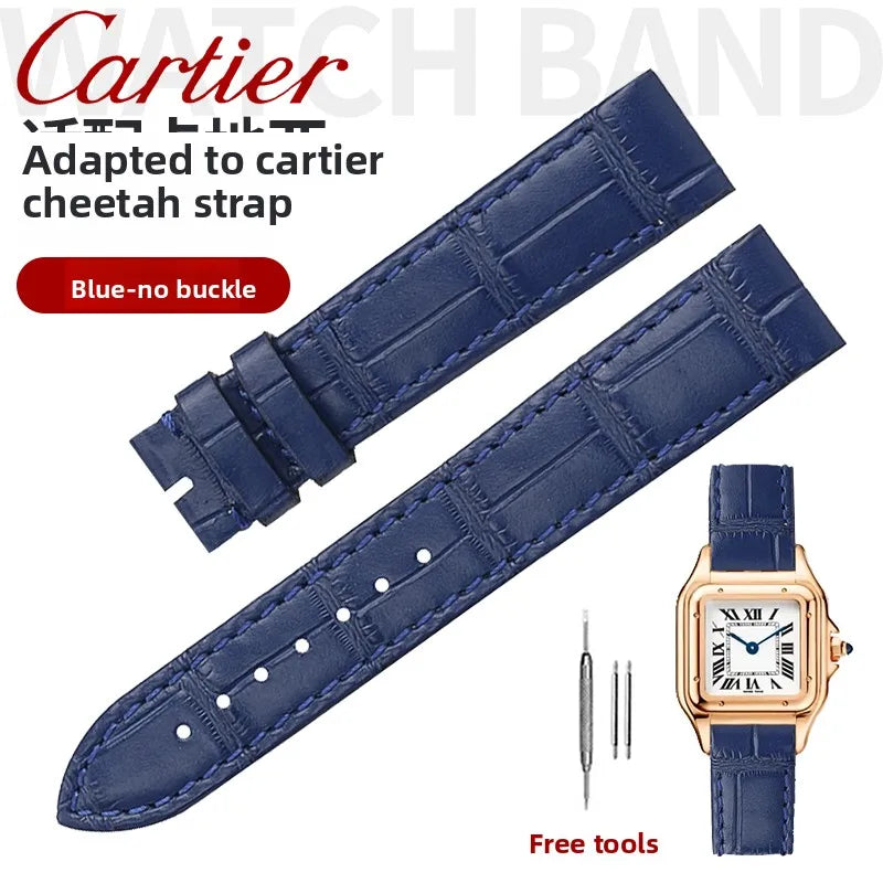 17.5 15.5mm Quick release women watchband For Cartier Santos Dumont cowhide Leather watch Strap lady's Pin buckle White red band