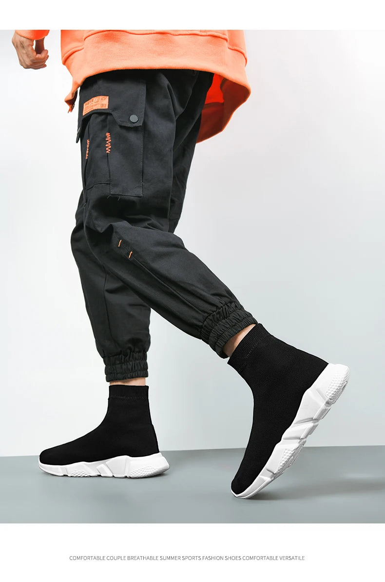 2025 Black High Top Sneakers Men Women Classic Designer knit Men's Casual Sneakers Fashion Comfy Slip-on Women's Sports Shoes