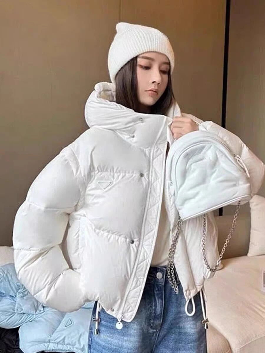 Autumn and Winter New Women's Down Jacket Detachable Double-sleeved Hooded Jacket 2024 New Wave Loose Leisure Women's Parka Coat