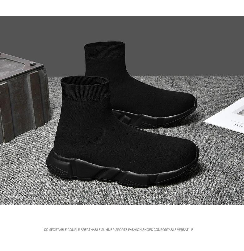 2025 Black High Top Sneakers Men Women Classic Designer knit Men's Casual Sneakers Fashion Comfy Slip-on Women's Sports Shoes
