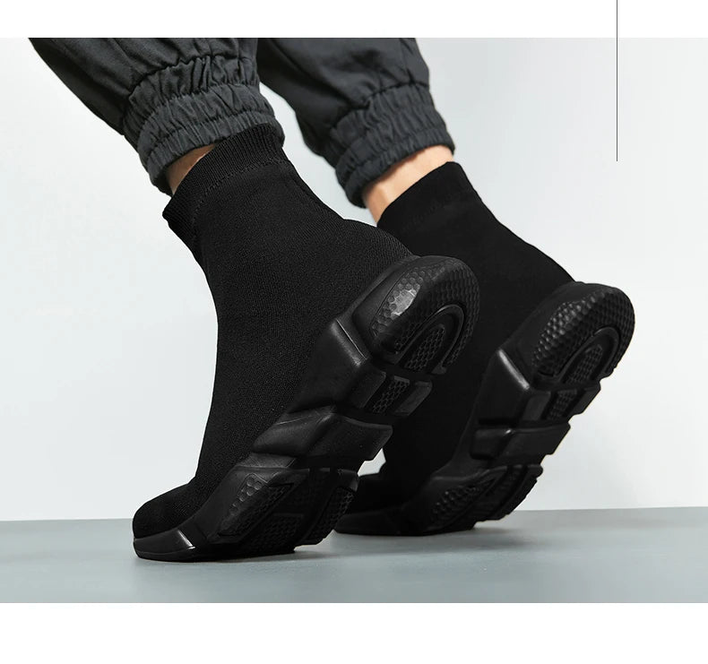 2025 Black High Top Sneakers Men Women Classic Designer knit Men's Casual Sneakers Fashion Comfy Slip-on Women's Sports Shoes