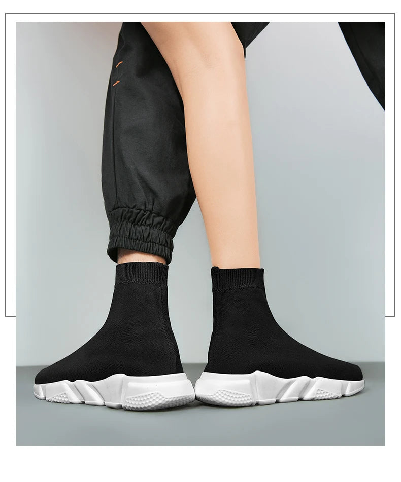 2025 Black High Top Sneakers Men Women Classic Designer knit Men's Casual Sneakers Fashion Comfy Slip-on Women's Sports Shoes