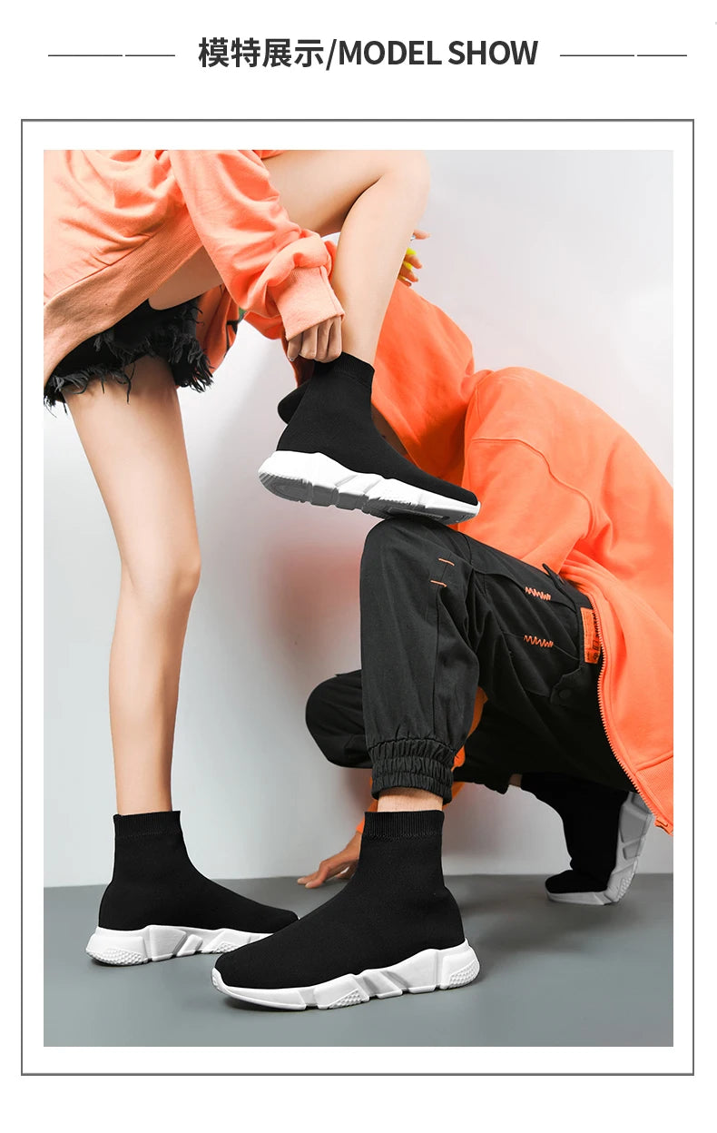 2025 Black High Top Sneakers Men Women Classic Designer knit Men's Casual Sneakers Fashion Comfy Slip-on Women's Sports Shoes