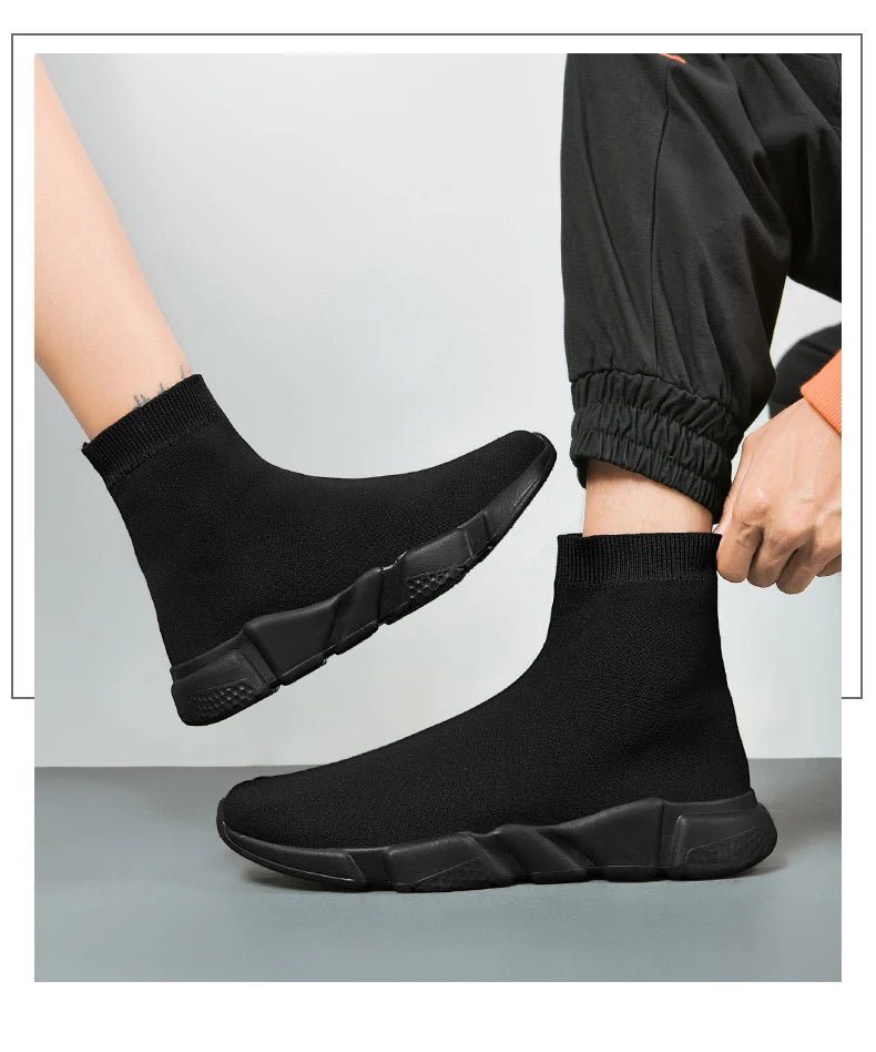 2025 Black High Top Sneakers Men Women Classic Designer knit Men's Casual Sneakers Fashion Comfy Slip-on Women's Sports Shoes