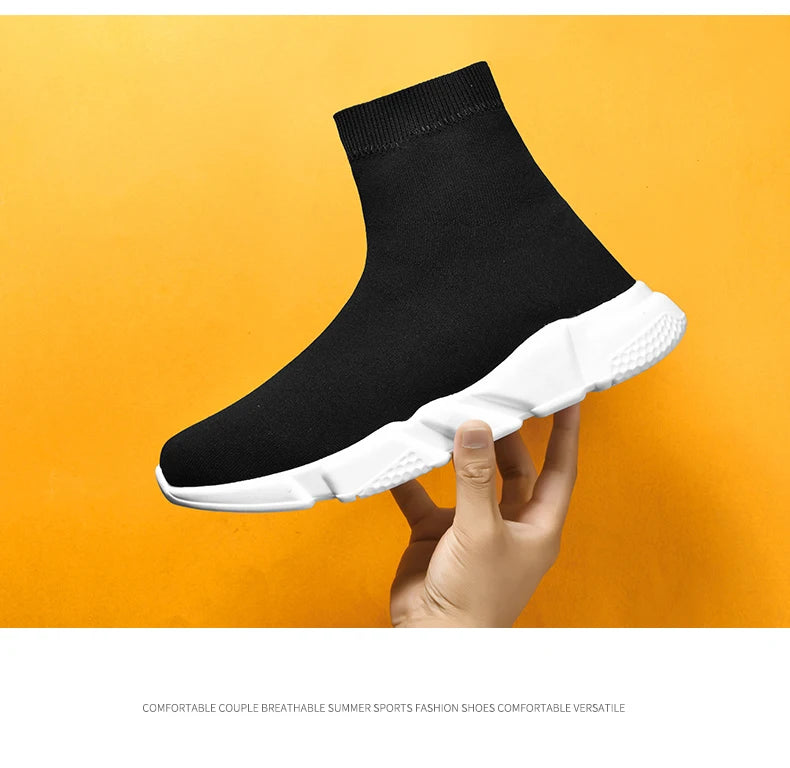 2025 Black High Top Sneakers Men Women Classic Designer knit Men's Casual Sneakers Fashion Comfy Slip-on Women's Sports Shoes