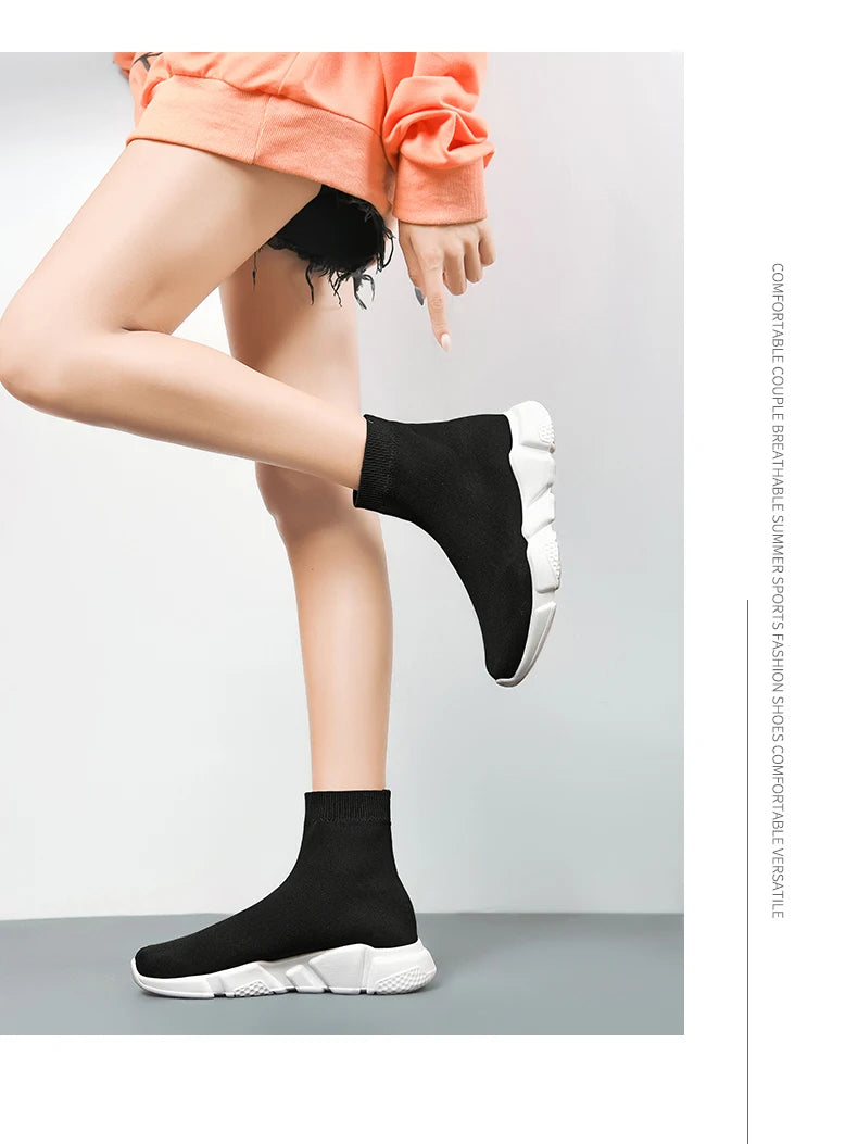 2025 Black High Top Sneakers Men Women Classic Designer knit Men's Casual Sneakers Fashion Comfy Slip-on Women's Sports Shoes