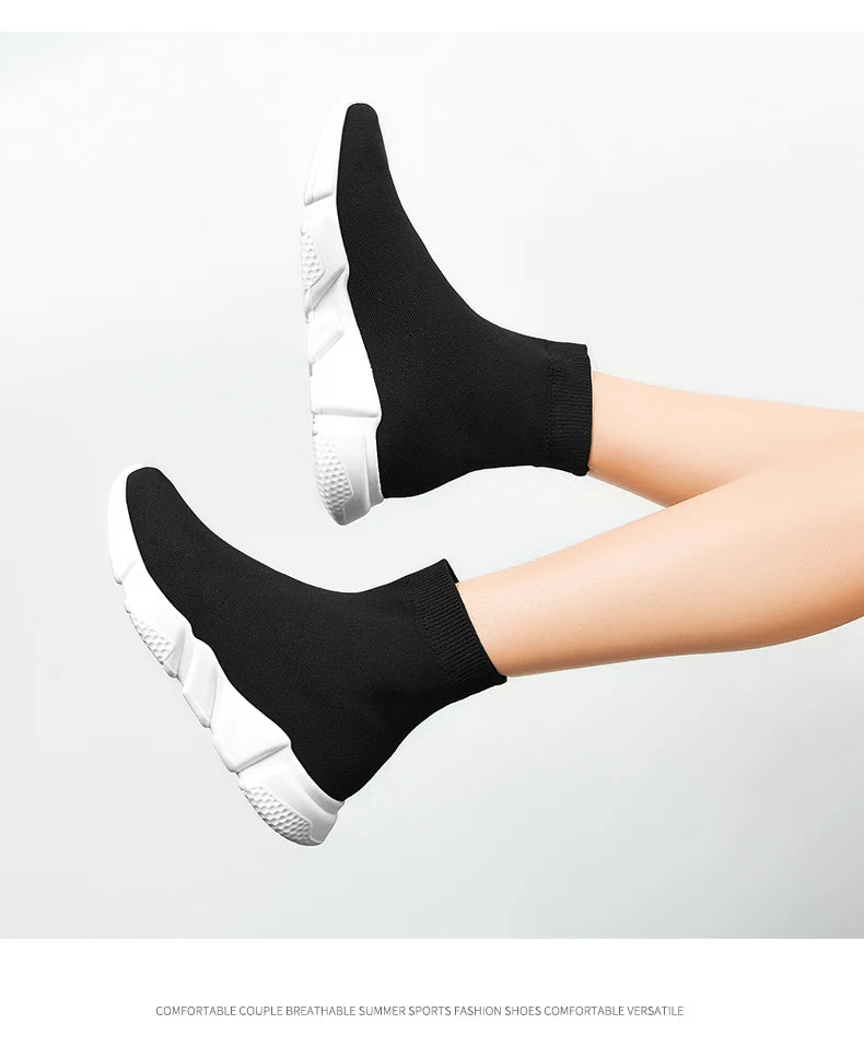 2025 Black High Top Sneakers Men Women Classic Designer knit Men's Casual Sneakers Fashion Comfy Slip-on Women's Sports Shoes