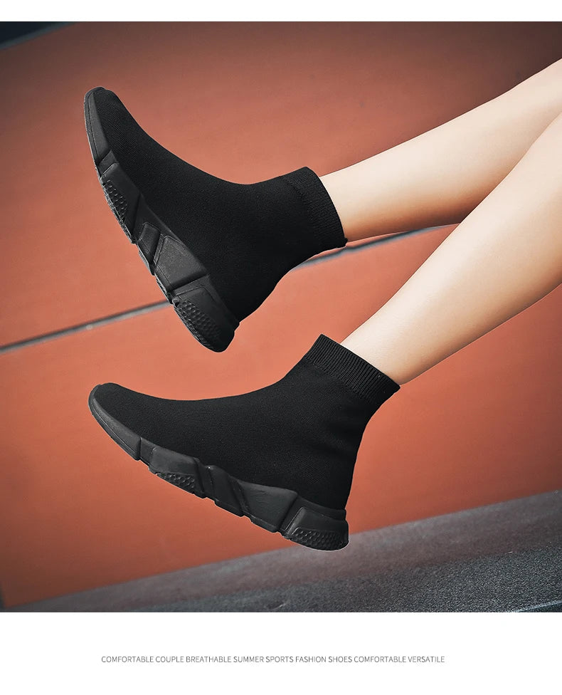 2025 Black High Top Sneakers Men Women Classic Designer knit Men's Casual Sneakers Fashion Comfy Slip-on Women's Sports Shoes