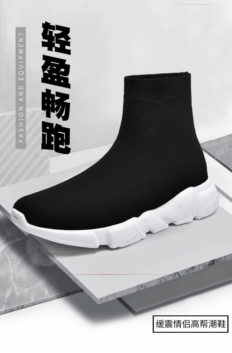 2025 Black High Top Sneakers Men Women Classic Designer knit Men's Casual Sneakers Fashion Comfy Slip-on Women's Sports Shoes