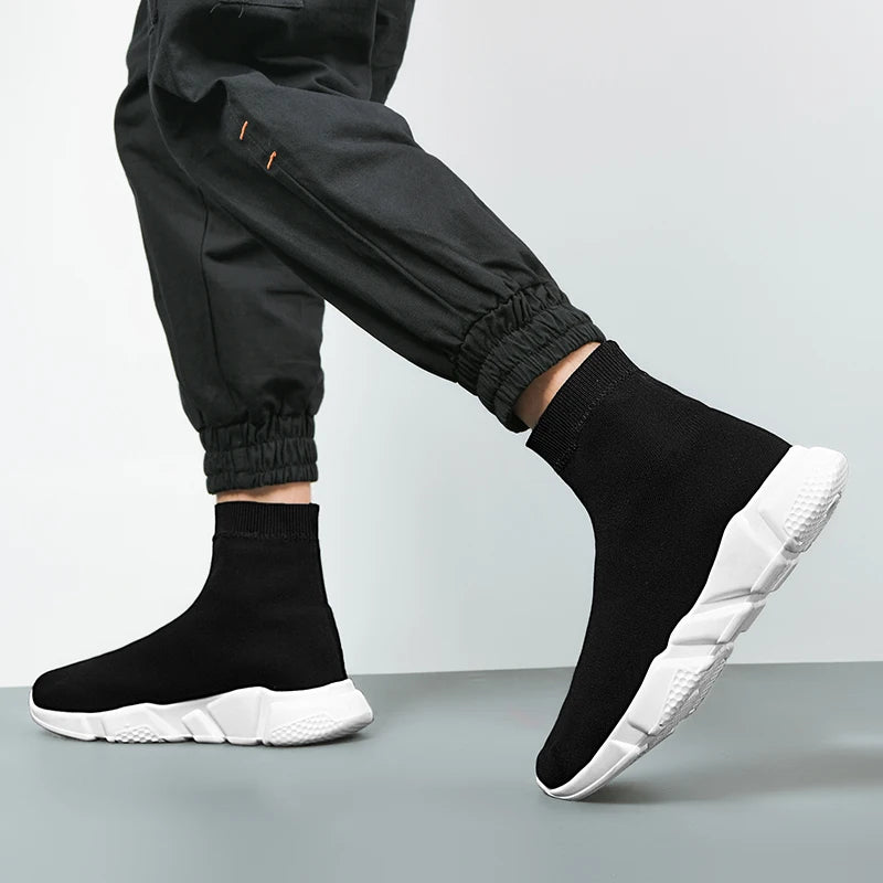 2025 Black High Top Sneakers Men Women Classic Designer knit Men's Casual Sneakers Fashion Comfy Slip-on Women's Sports Shoes